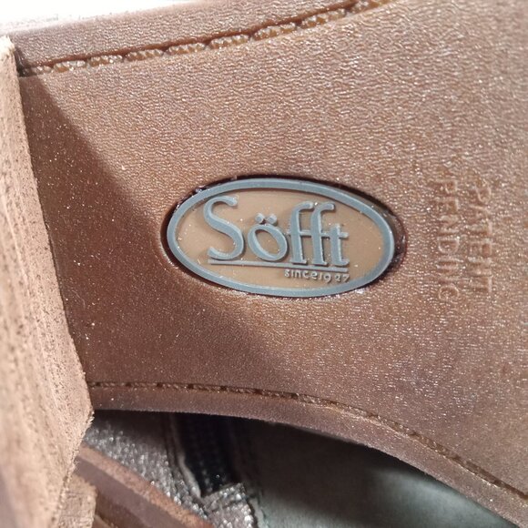 Sofft Tilton Booties Women Size 8 Leather Suede Gray Bronze Side Zip SF0021808 - Picture 13 of 13